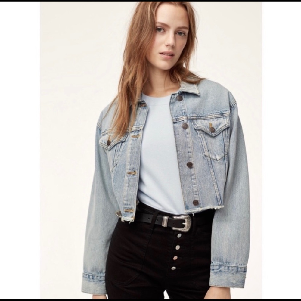 Aritzia Cropped Denim Jacket